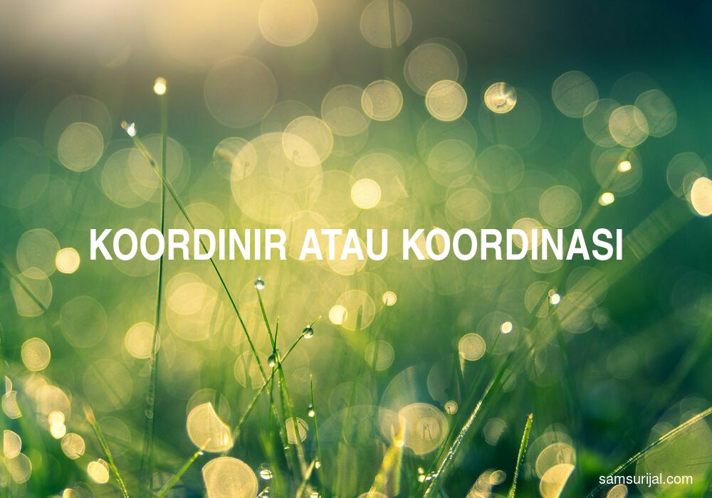 Penulisan Koordinir Atau Koordinasi